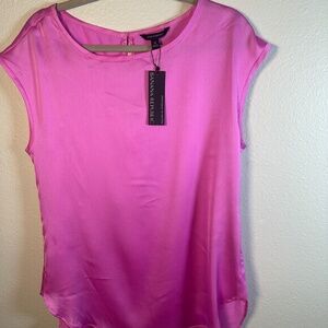 Banana Republic Bright Pink Silk Shell Size M